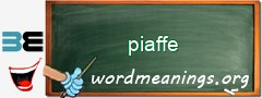 WordMeaning blackboard for piaffe